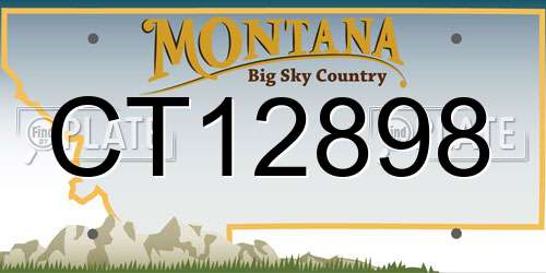 CT12898 Montana License Plate