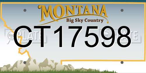 CT17598 Montana License Plate