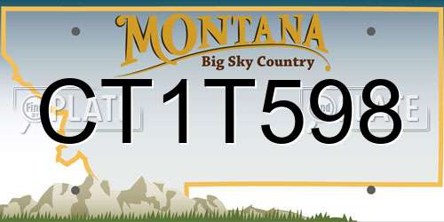 CT1T598 Montana License Plate