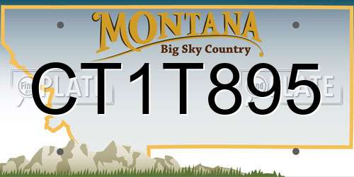CT1T895 Montana License Plate