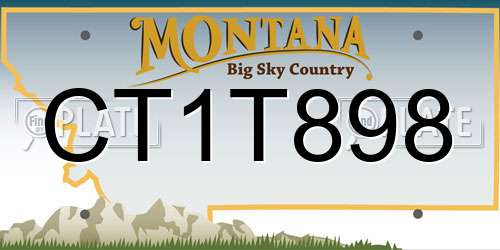 CT1T898 Montana License Plate