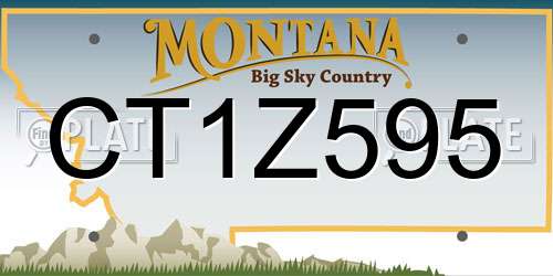 CT1Z595 Montana License Plate