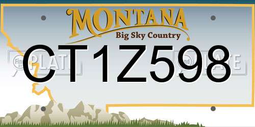 CT1Z598 Montana License Plate