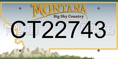 CT22743 Montana License Plate