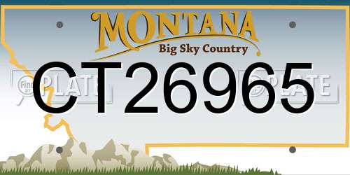 CT26965 Montana License Plate