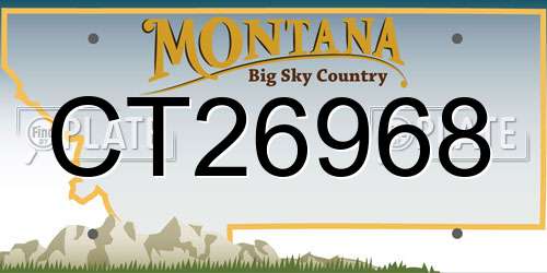 CT26968 Montana License Plate