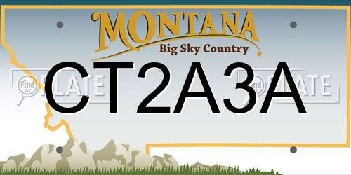 CT2A3A Montana License Plate