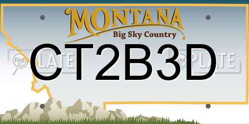 CT2B3D Montana License Plate