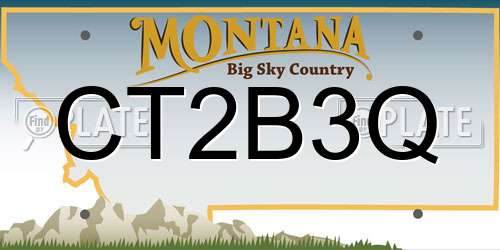 CT2B3Q Montana License Plate