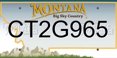CT2G965 Montana License Plate