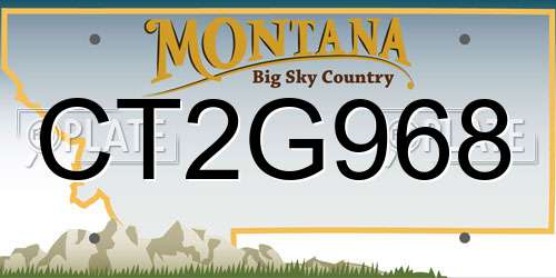 CT2G968 Montana License Plate