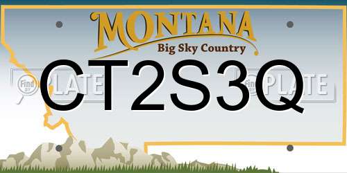 CT2S3Q Montana License Plate
