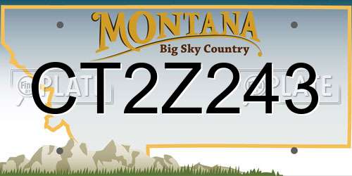 CT2Z243 Montana License Plate