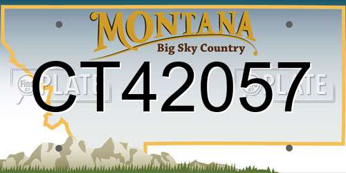 CT42057 Montana License Plate