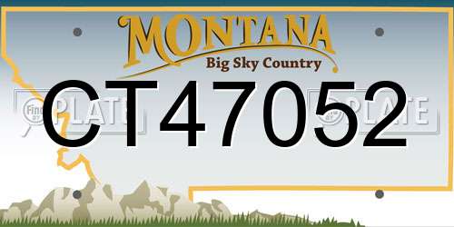 CT47052 Montana License Plate