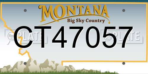 CT47057 Montana License Plate
