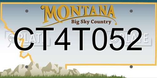 CT4T052 Montana License Plate