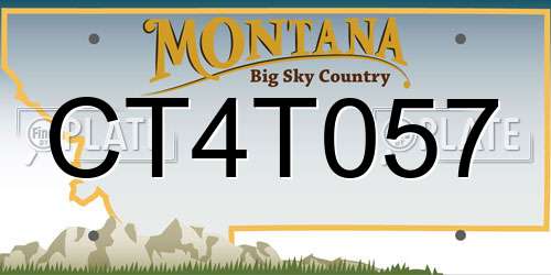 CT4T057 Montana License Plate