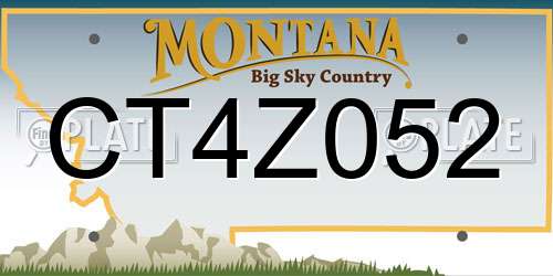 CT4Z052 Montana License Plate