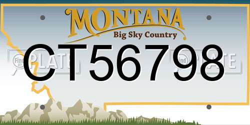 CT56798 Montana License Plate