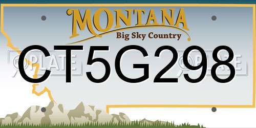 CT5G298 Montana License Plate