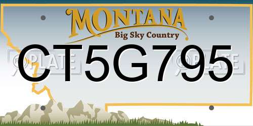 CT5G795 Montana License Plate