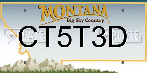 CT5T3D Montana License Plate