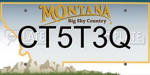 CT5T3Q Montana License Plate