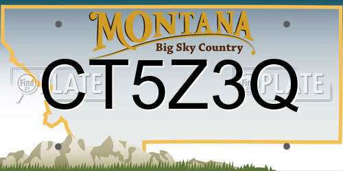 CT5Z3Q Montana License Plate