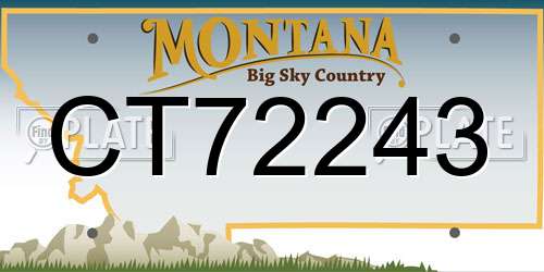 CT72243 Montana License Plate