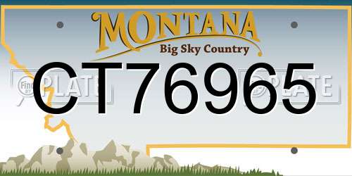CT76965 Montana License Plate