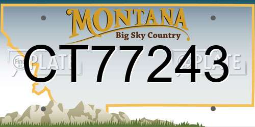 CT77243 Montana License Plate