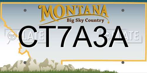 CT7A3A Montana License Plate