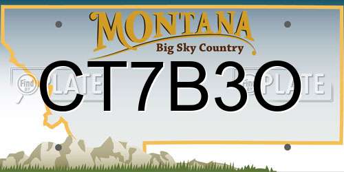 CT7B3O Montana License Plate