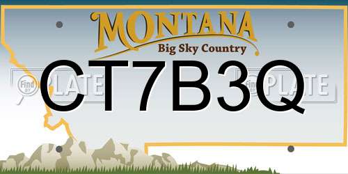 CT7B3Q Montana License Plate