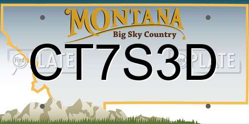 CT7S3D Montana License Plate