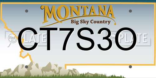 CT7S3O Montana License Plate