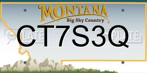 CT7S3Q Montana License Plate