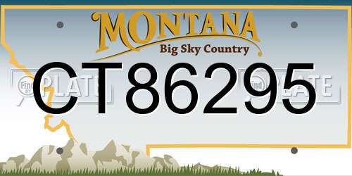 CT86295 Montana License Plate