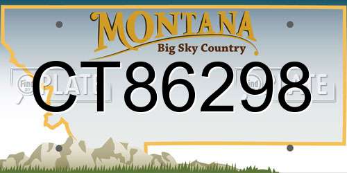 CT86298 Montana License Plate