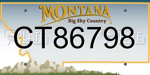 CT86798 Montana License Plate
