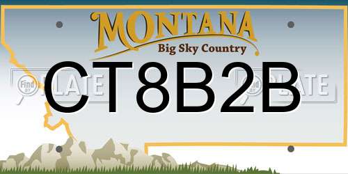 CT8B2B Montana License Plate
