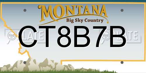CT8B7B Montana License Plate