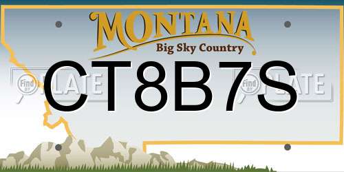 CT8B7S Montana License Plate