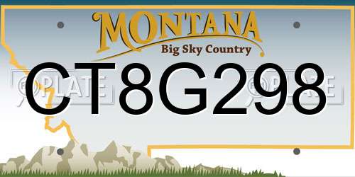 CT8G298 Montana License Plate