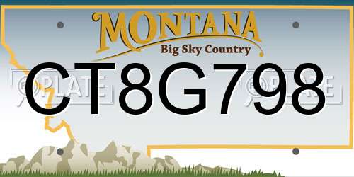 CT8G798 Montana License Plate