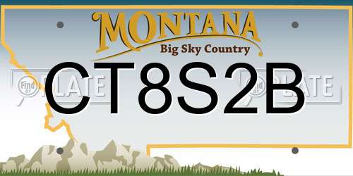 CT8S2B Montana License Plate