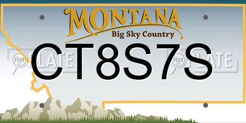 CT8S7S Montana License Plate