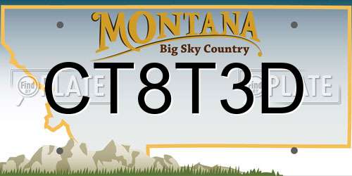 CT8T3D Montana License Plate