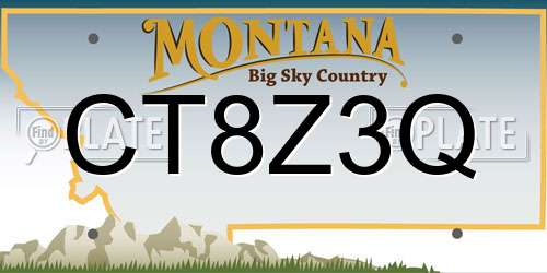 CT8Z3Q Montana License Plate
